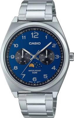 Casio Sun &amp; Moon MTP-M300D-2AV Men's Quartz Watch 46.6 × 40 × 9.3 mm, steel band, 50m water resistance