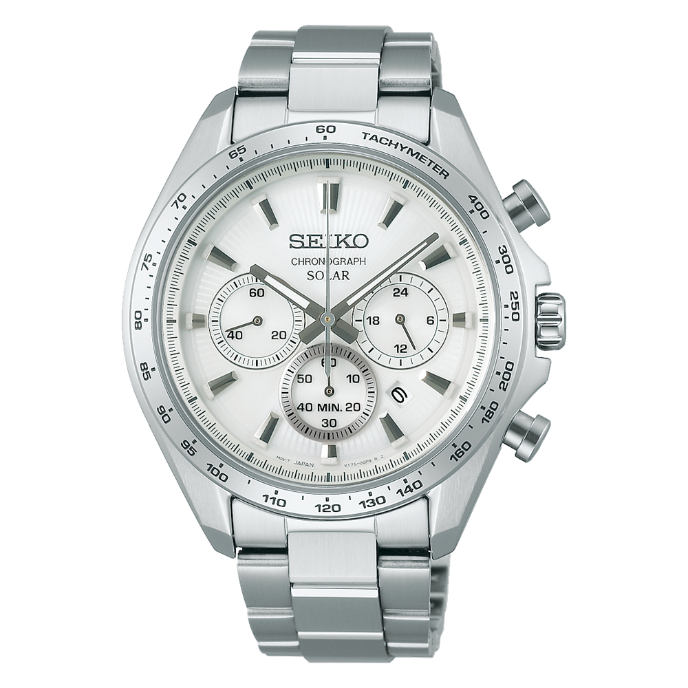 Seiko Raise the Future SBPY179 JDM 42.2mm 100m WR Solar Chronograph Watch with Steel Strap (Japanese Domestic Market)