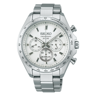 Seiko Raise the Future SBPY179 JDM 42.2mm 100m WR Solar Chronograph Watch with Steel Strap (Japanese Domestic Market)