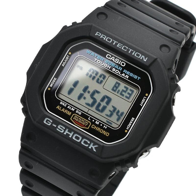 Casio G-Shock G-5600UE-1JF Men's Solar Sports Watch (JDM) 46.7 × 43.2 × 12.7 mm, 200M Water Resistance, Shock-Resistant, World Time (JDM: Japanese Domestic Market)