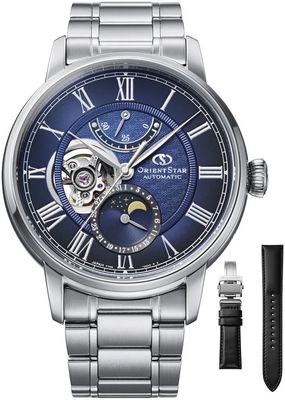 Orient Star Moon Phase Semi-Skeleton Men's Mechanical Watch RE-BT0006L 41mm, dual anti-reflective sapphire crystal + extra Cordovan leather strap, 50m water resistance Orient Star Moon Phase Semi-Skeleton Men's Mechanical Watch RE-BT0006L 41mm, dual anti-reflective sapphire crystal + extra Cordovan leather strap, 50m water resistance