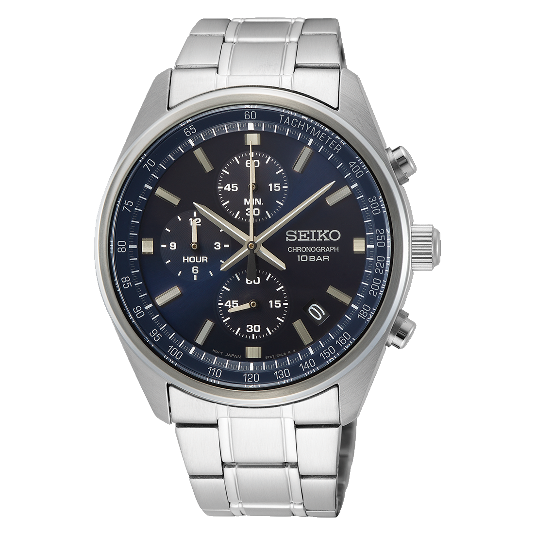 Seiko Men's Quartz Chronograph Watch Discover More SSB377P1 41.5mm 100m WR Steel Strap