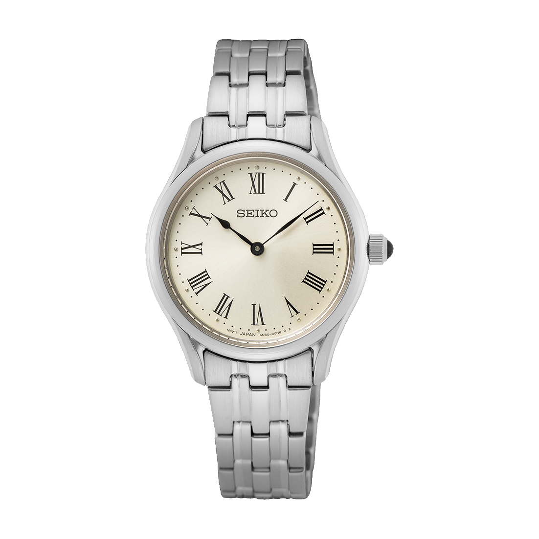 Seiko Classic Essentials SWR069P1 Women's Quartz Watch, 29mm, 50m Water Resistance, Sapphire Crystal, Steel Strap