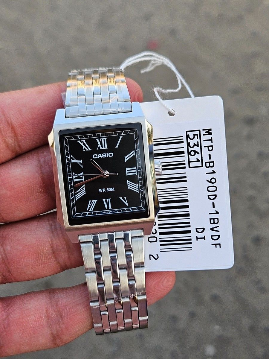 Casio analog watch mtp-b190d-7b elegant watch white dial