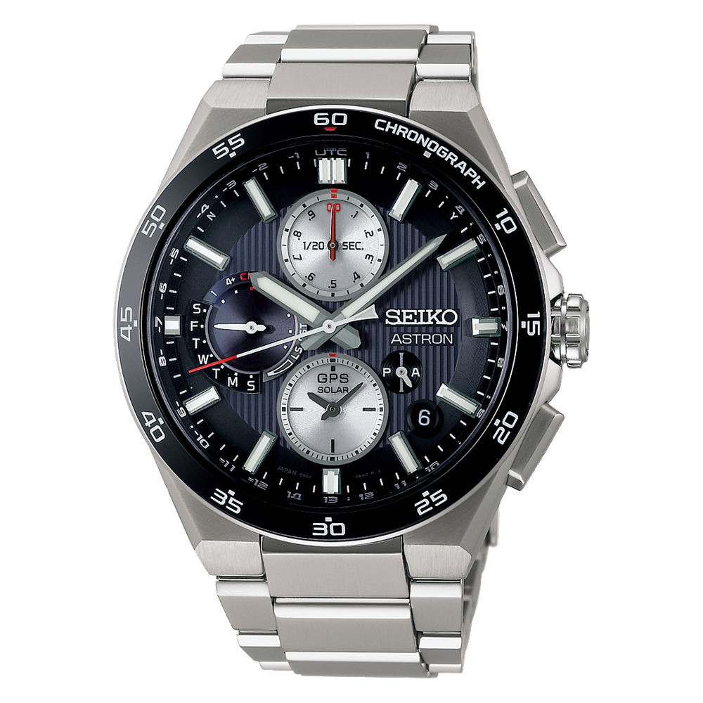 Seiko Astron Nexter SBXC151 JDM Men's Solar-Powered Titanium GPS Watch, 43.3mm, 100m Water Resistance, Anti-Reflective Sapphire Crystal, Made in Japan, Titanium Strap and Case, Power Reserve Indicator, JDM (Japanese Domestic Market), Caliber 5X83