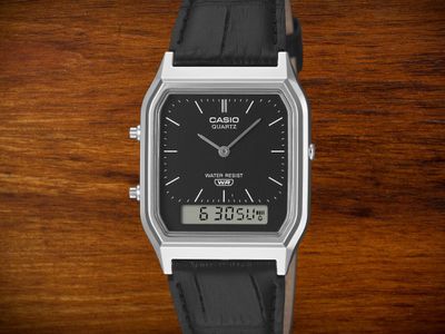 Reloj Casio analogico y digital AQ-230EL-1A correa de piel color negra