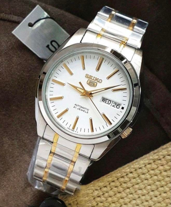 Seiko 5 SNKL47K1 unisex automatic watch, 37mm, 30m water resistant, steel strap
