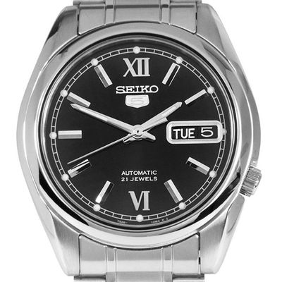 Seiko 5 SNKL55K1 unisex automatic watch, 37mm, 30m water resistant, steel strap