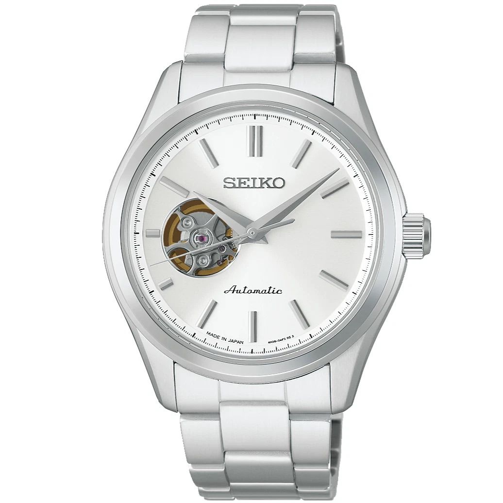 Seiko Classic Open Heart HFB001J JDM 40mm Men's Automatic Watch, Made in Japan, with a JDM (Japanese Domestic Market) Steel Strap