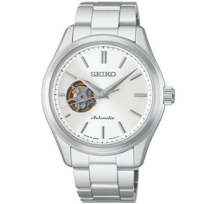 Seiko Classic Open Heart HFB001J JDM 40mm Men's Automatic Watch, Made in Japan, with a JDM (Japanese Domestic Market) Steel Strap