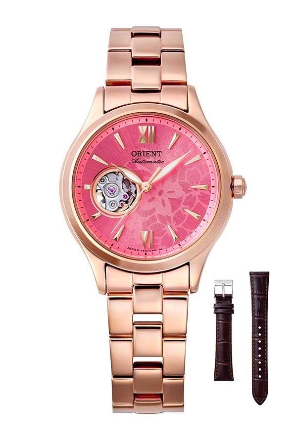 Orient Star Semi-Skeleton Sakura Blossom Women's Automatic Watch RN-AG0730J 35.9mm JDM Limited Edition with an extra leather strap made in Japan (JDM: Japanese domestic market)
