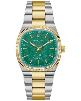 Bulova Super Seville Unisex Watch Green Jde - Two-Tone - Green | 98A336 35mm HPQ Precisionist 262 kHz sapphire crystal, stainless steel band