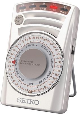 Seiko SQ60W jdm Electronic Quartz Metronome 62×100×29.5 mm – With Adjustment Dial, Calibratable Tuning Tones, and Mechanical Sound (White) Japan Domestic Market