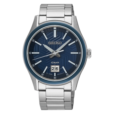 Seiko Discover SUR559P1 Men's Quartz Watch,  39,5 mm , Sapphire Crystal, 100 m Water Resistance, Steel Strap