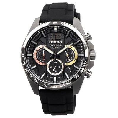 Seiko Men's Chronograph Watch Discover More Quartz Chronograph SSB349P1 43.9mm 100m WR Silicone Strap