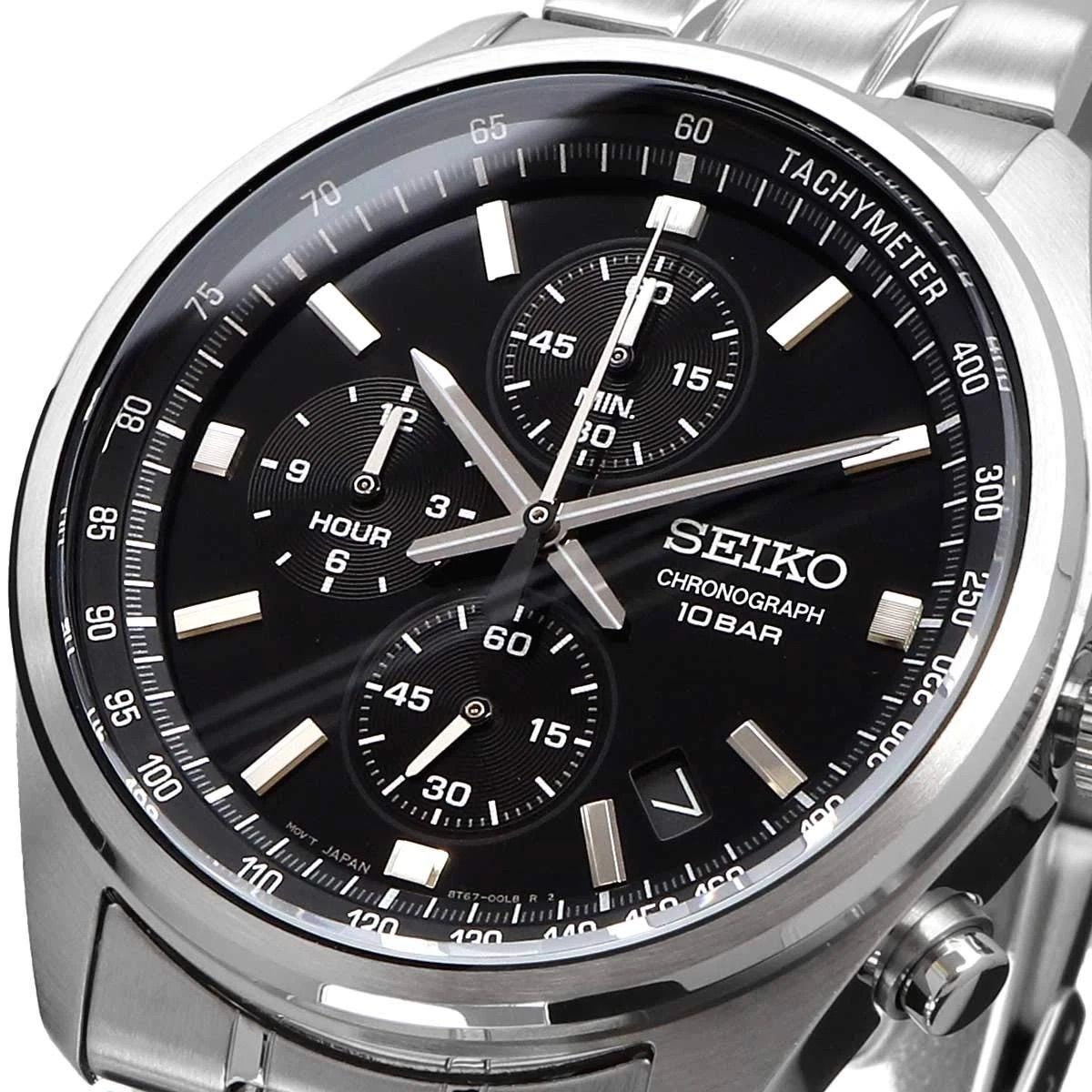 Seiko Discover More SSB379P1 Men's Chronograph Watch, 41.5 mm, 100 m Water-Resistant, Steel Strap