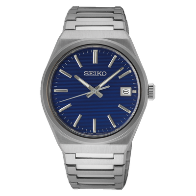 Seiko Discover SUR555P1 Men's Quartz Watch, 38.9 mm, Sapphire Crystal, 100 m Water Resistance, Steel Strap