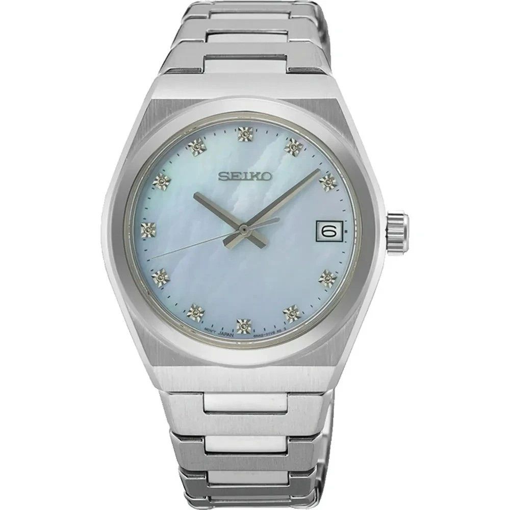 Seiko Classic Diamonds SUR603P1 Women's Quartz Watch, 34mm, Sapphire Crystal, 100m Water Resistance, Stainless Steel Strap