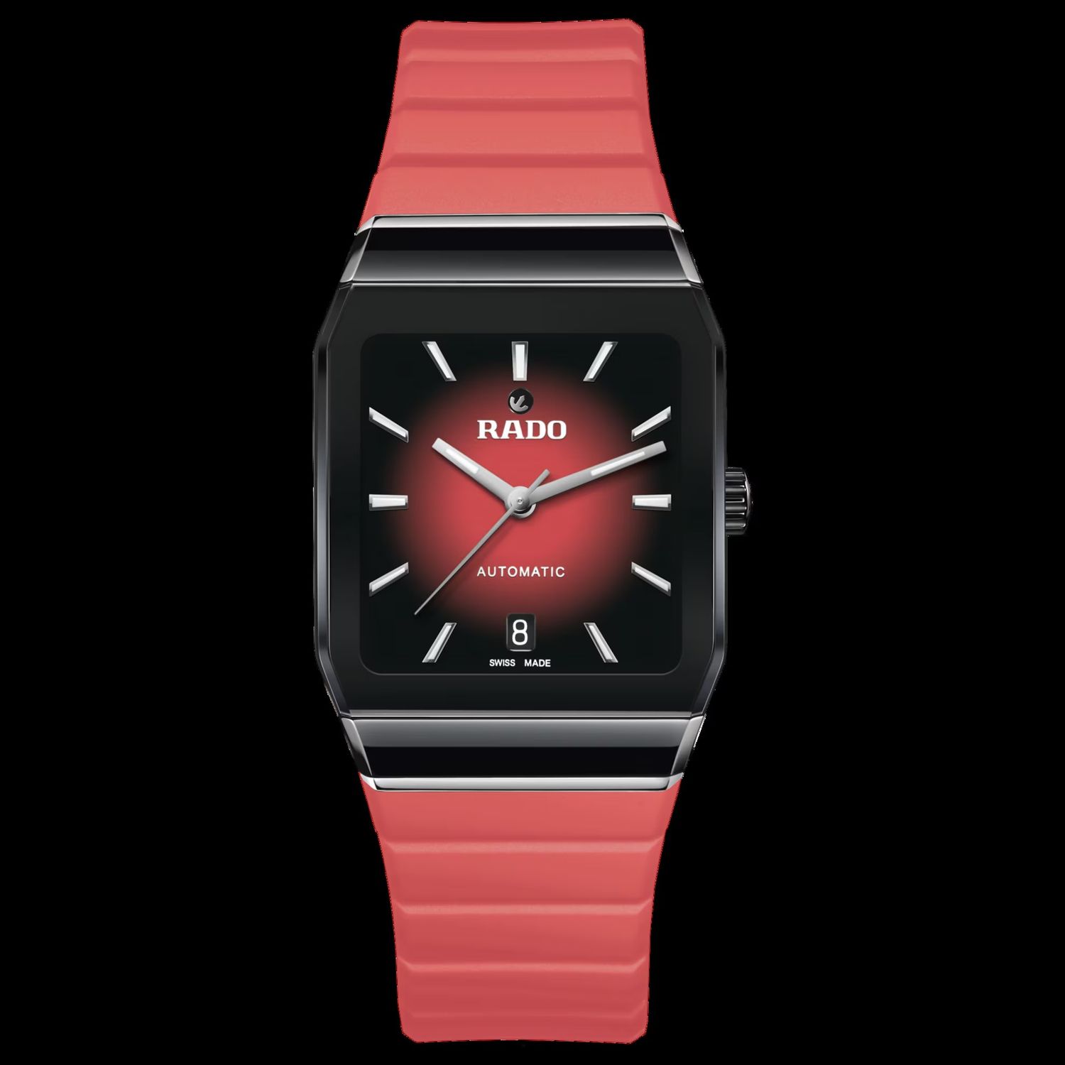 Unisex automatic Rado Anatom R10201409 32.5 mm - Sapphire, 50 m, 72 h power reserve, red rubber strap