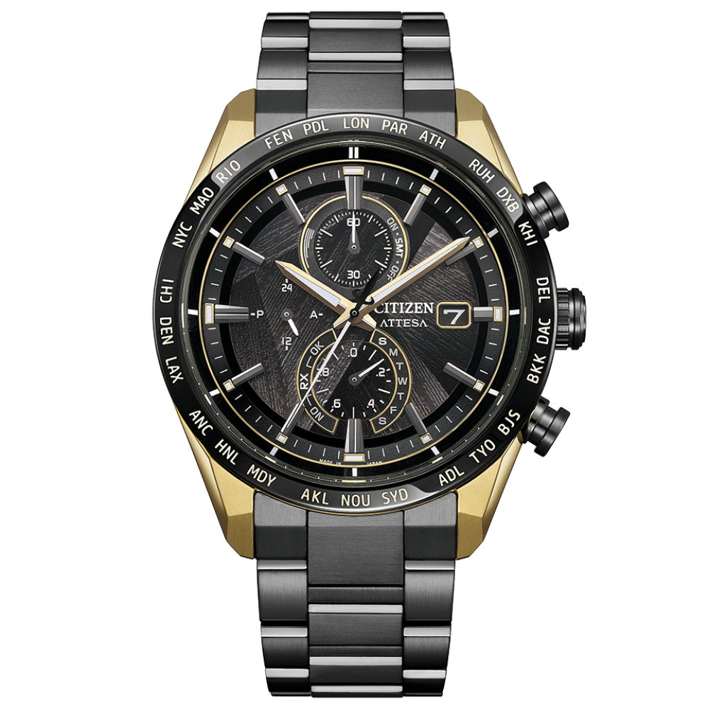 Citizen Attesa ACT Line/Black Titanium™ Series Limited Edition AT8384-58E JDM Men's Solar Titanium Chronograph Watch, 42mm, 100m WR, Sapphire Crystal, Titanium Case and Strap, Made in Japan (JDM - Japanese Domestic Market)