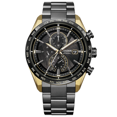 Citizen Attesa ACT Line/Black Titanium™ Series Limited Edition AT8384-58E JDM Men's Solar Titanium Chronograph Watch, 42mm, 100m WR, Sapphire Crystal, Titanium Case and Strap, Made in Japan (JDM - Japanese Domestic Market)