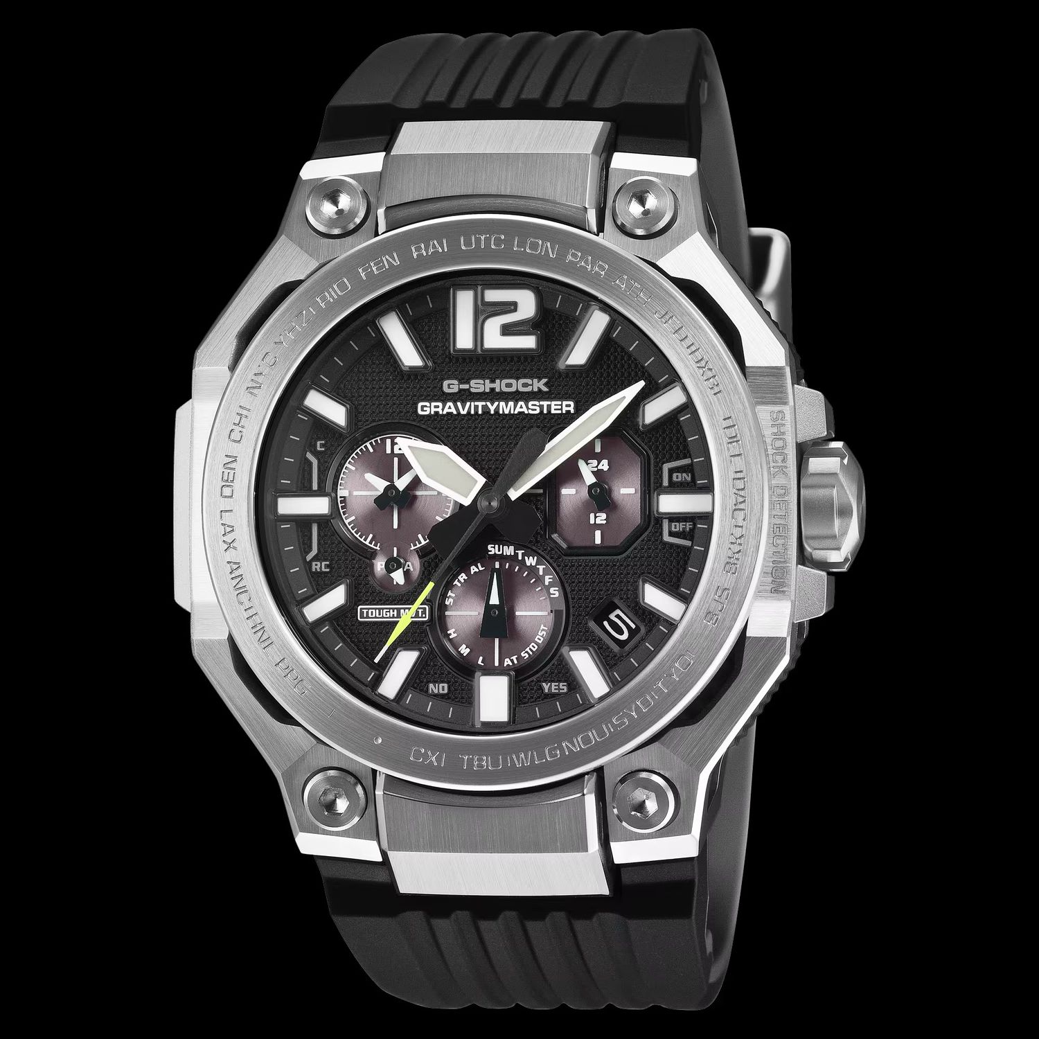Pilot watch Casio G-Shock Gravity Master GWR-B3000-1AJF JDM Solar-Powered Bluetooth Radio-Controlled Watch 56.7 × 47.3 × 14.1 mm, 200 m water resistance, sapphire crystal, Made in Japan, JDM (Japanese Domestic Market)