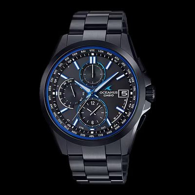 Casio Oceanus OCW-T2600B-1AJF JDM radio-controlled solar watch, 42.8 mm, 100 m water resistance, titanium band and case, made in Japan, sapphire crystal (JDM—Japanese domestic market) Casio Oceanus OCW-T2600B-1AJF JDM radio-controlled solar watch, 42.8 mm, 100 m water resistance, titanium band and case, made in Japan, sapphire crystal (JDM—Japanese domestic market)