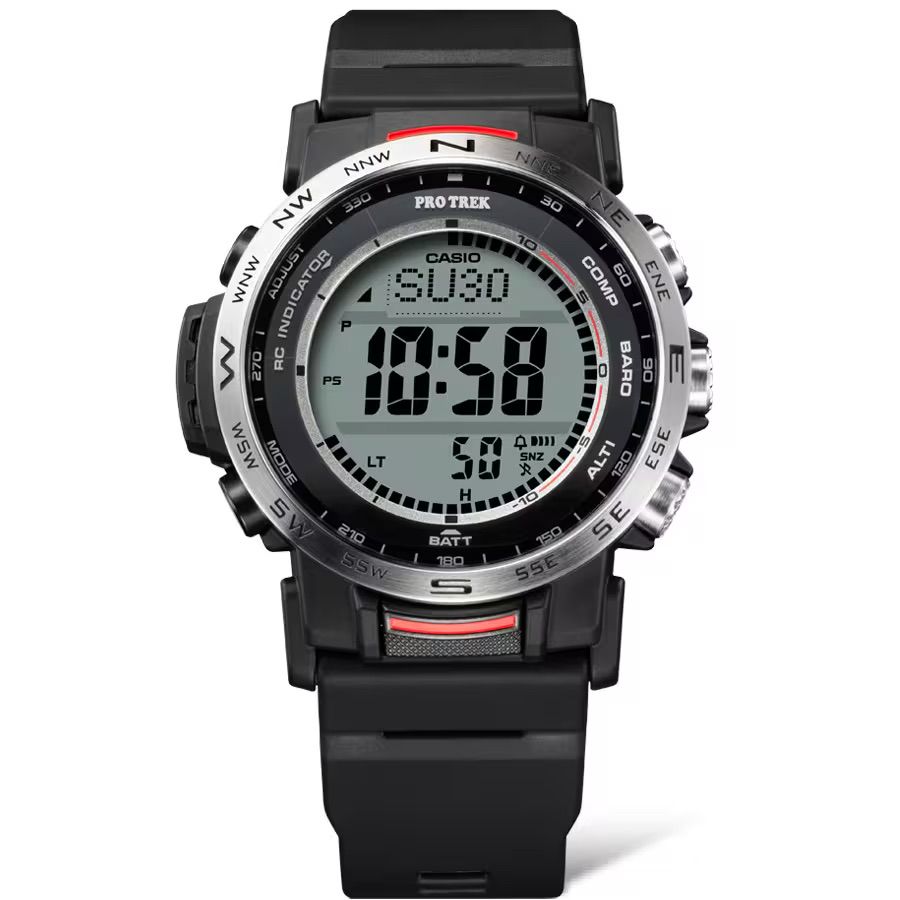 Casio Pro-Trek PRW-35-1AJF JDM Men's Solar-Powered Radio-Controlled Sports Watch, 44.6 mm, 100 m Water Resistance, Compass, Altimeter, Barometer, JDM (Japanese Domestic Market)
