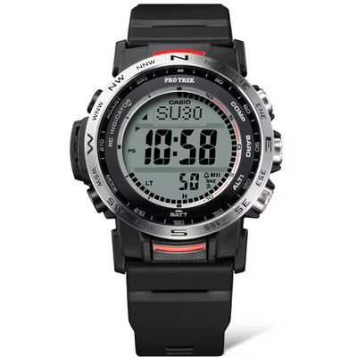 Casio Pro-Trek PRW-35-1AJF JDM Men's Solar-Powered Radio-Controlled Sports Watch, 44.6 mm, 100 m Water Resistance, Compass, Altimeter, Barometer, JDM (Japanese Domestic Market)