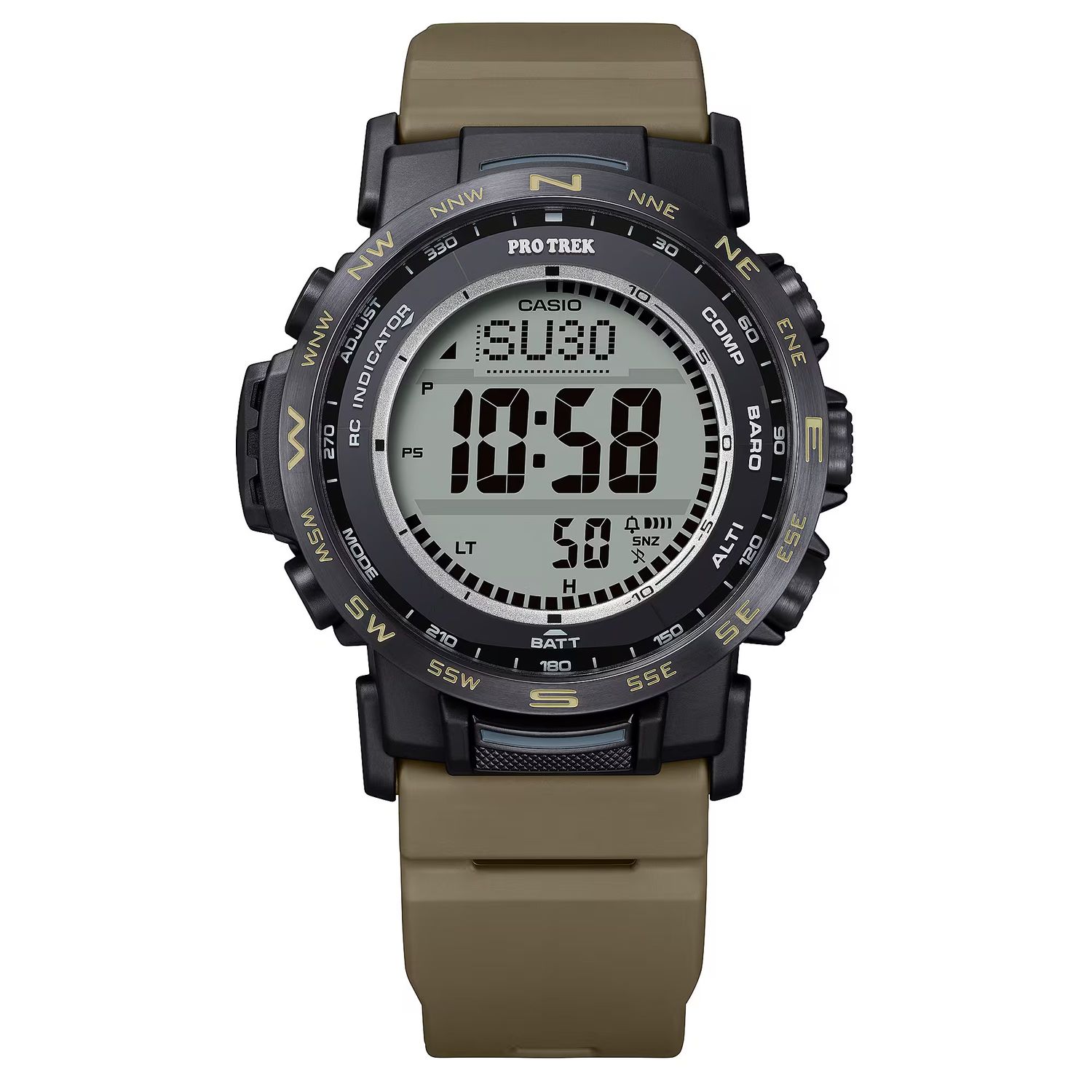 Casio Protrek PRW-35LD-5JF JDM Solar-Powered Radio-Controlled Watch, 44.6 mm, 100 m Water Resistance, Barometer, Altimeter, Compass, JDM (Japanese Domestic Market)