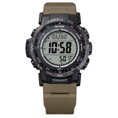 Casio Protrek PRW-35LD-5JF JDM Solar-Powered Radio-Controlled Watch, 44.6 mm, 100 m Water Resistance, Barometer, Altimeter, Compass, JDM (Japanese Domestic Market)
