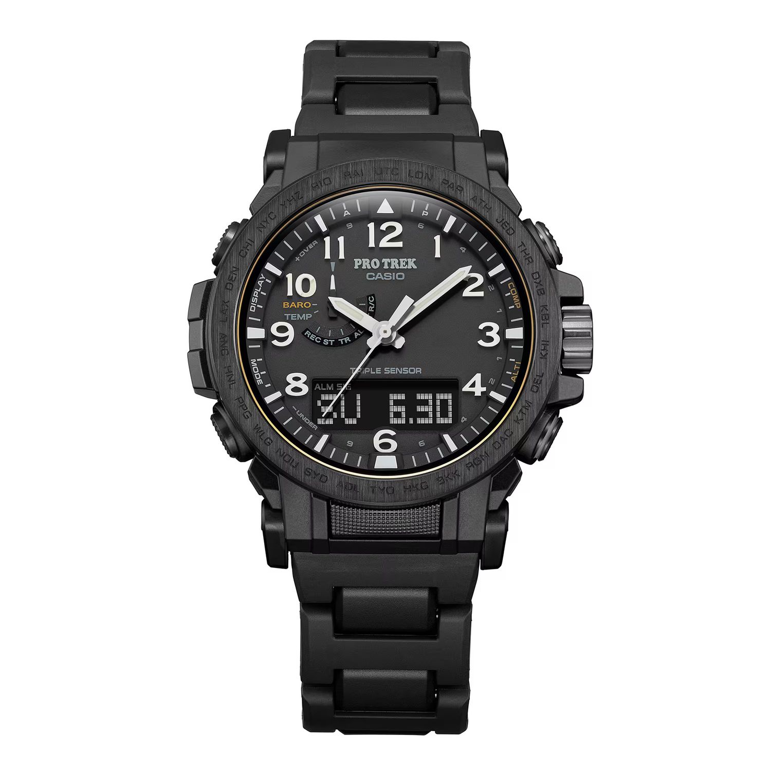Casio Protrek Men's Solar-Powered Radio-Controlled Watch PRW-51FC-1JF JDM 47.4mm 100m WR Anti-Reflective Sapphire Crystal Altimeter Barometer Compass Made in Japan JDM (Japanese Domestic Market)