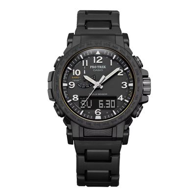 Casio Protrek Men's Solar-Powered Radio-Controlled Watch PRW-51FC-1JF JDM 47.4mm 100m WR Anti-Reflective Sapphire Crystal Altimeter Barometer Compass Made in Japan JDM (Japanese Domestic Market)