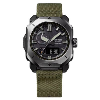 Casio Protrek PRW-6900YB-3JF JDM Men's Solar-Powered Radio-Controlled Watch, 44.8mm, 100m Water Resistance, Barometer, Altimeter, Compass, Nylon Strap (JDM - Japanese Domestic Market)