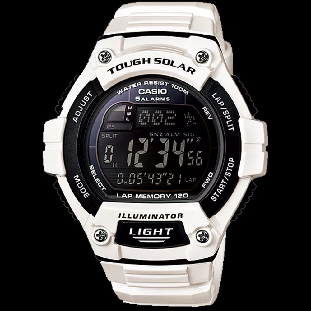 Casio Sports W-S220C-7BJH JDM Solar Sports Watch 51.7 × 49.8 × 14.6 mm 100M WR 5 Alarms 120 Lap Memories World Time JDM (Japanese Domestic Market)