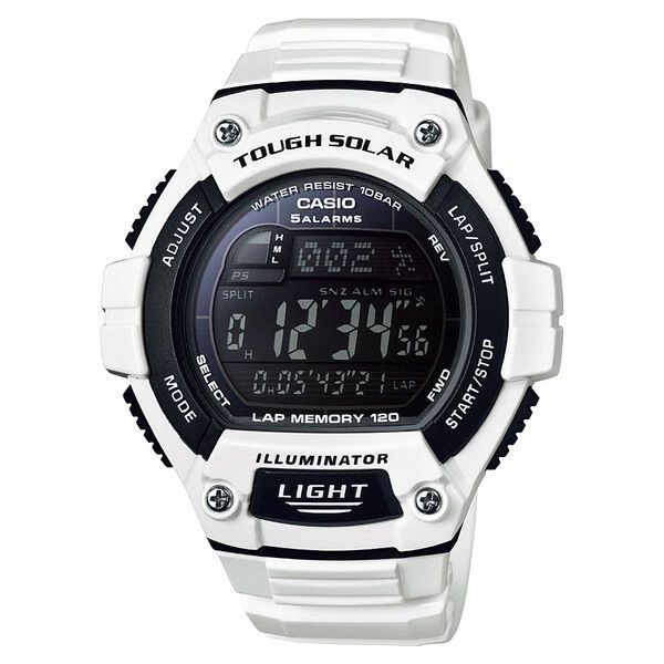 Casio Sports W-S220C-7BJH JDM Solar Sports Watch 51.7 × 49.8 × 14.6 mm 100M WR 5 Alarms 120 Lap Memories World Time JDM (Japanese Domestic Market)