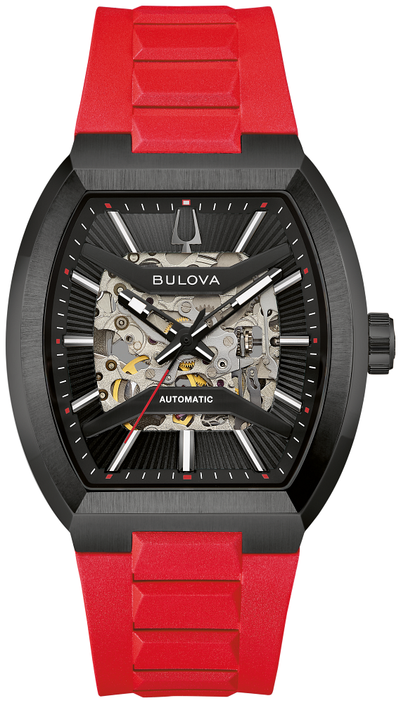 Bulova Maquina 98A341 Men's Automatic Watch, 40 mm, Sapphire Crystal, HNBR Strap
