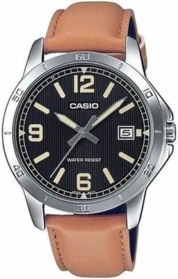 Casio Classic Men's Quartz Watch MTP-V004L-1B2 47 × 41.5 × 8.3 mm leather strap