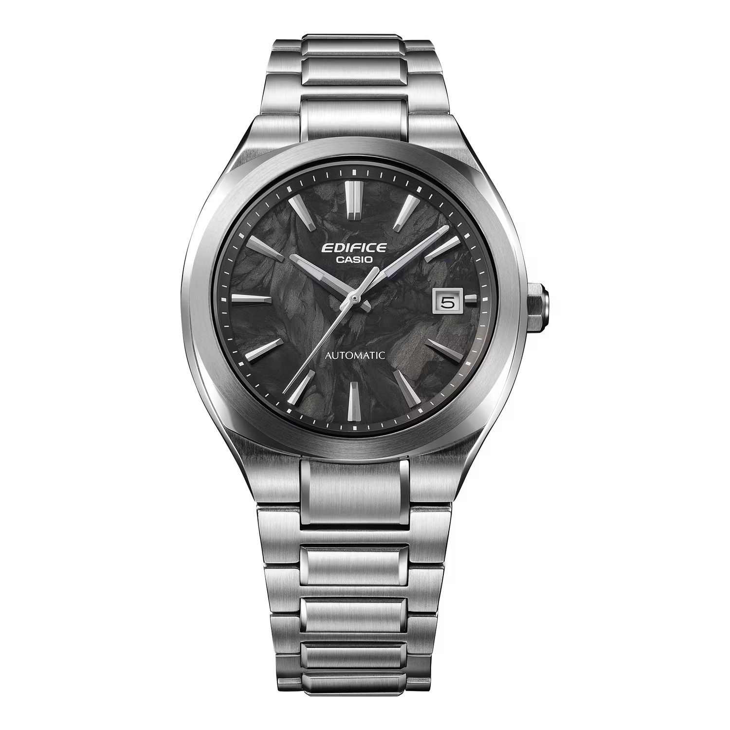 Casio Edifice Forged Carbon EFK-200CD-1AJF JDM 38mm 100m WR Automatic Men's Watch, Steel Strap, JDM (Japanese Domestic Market), Cal. 5766, Sapphire Crystal