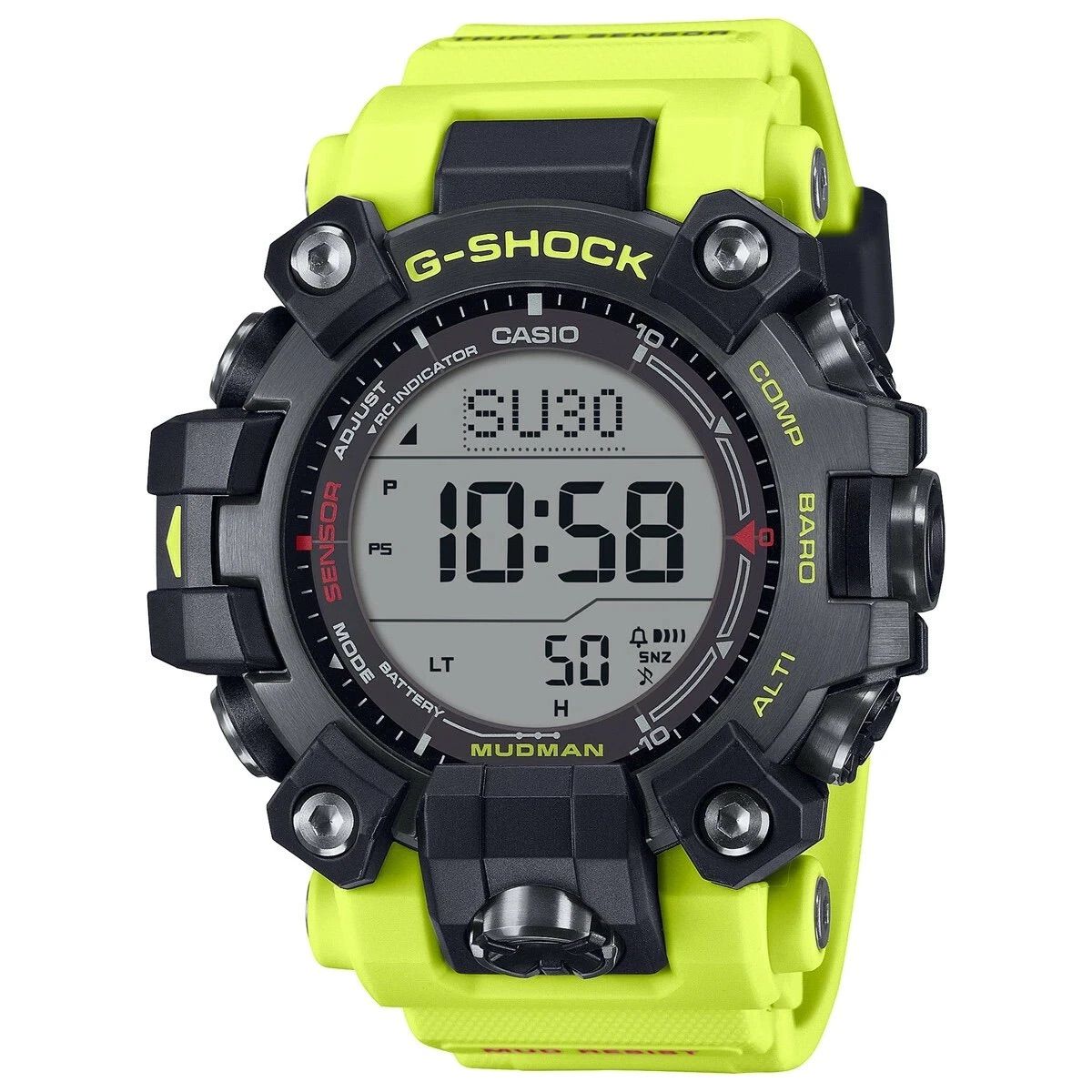 Casio G-Shock Mudman GW-9500MRY-1A9JF JDM Solar-Powered Radio-Controlled Watch, 56.7 × 52.7 × 14.8 mm, 200m Water Resistance, Mud-Resistant, Carbon Case, Silicone Strap, JDM (Japanese Domestic Market)