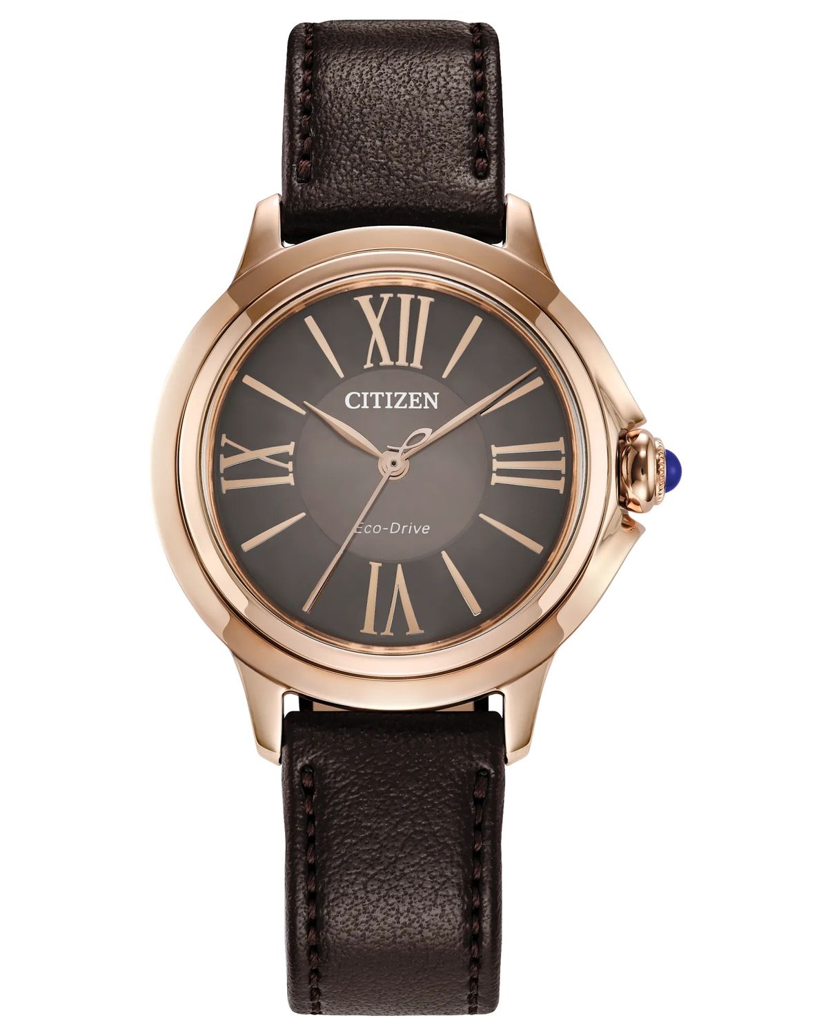 Citizen L Ceci EM1163-09X Women's Solar Watch, 32mm, domed sapphire crystal, vegan leather strap (Apple Leather), Eco-Drive movement (powered by solar energy or light) 50m WR 37grs