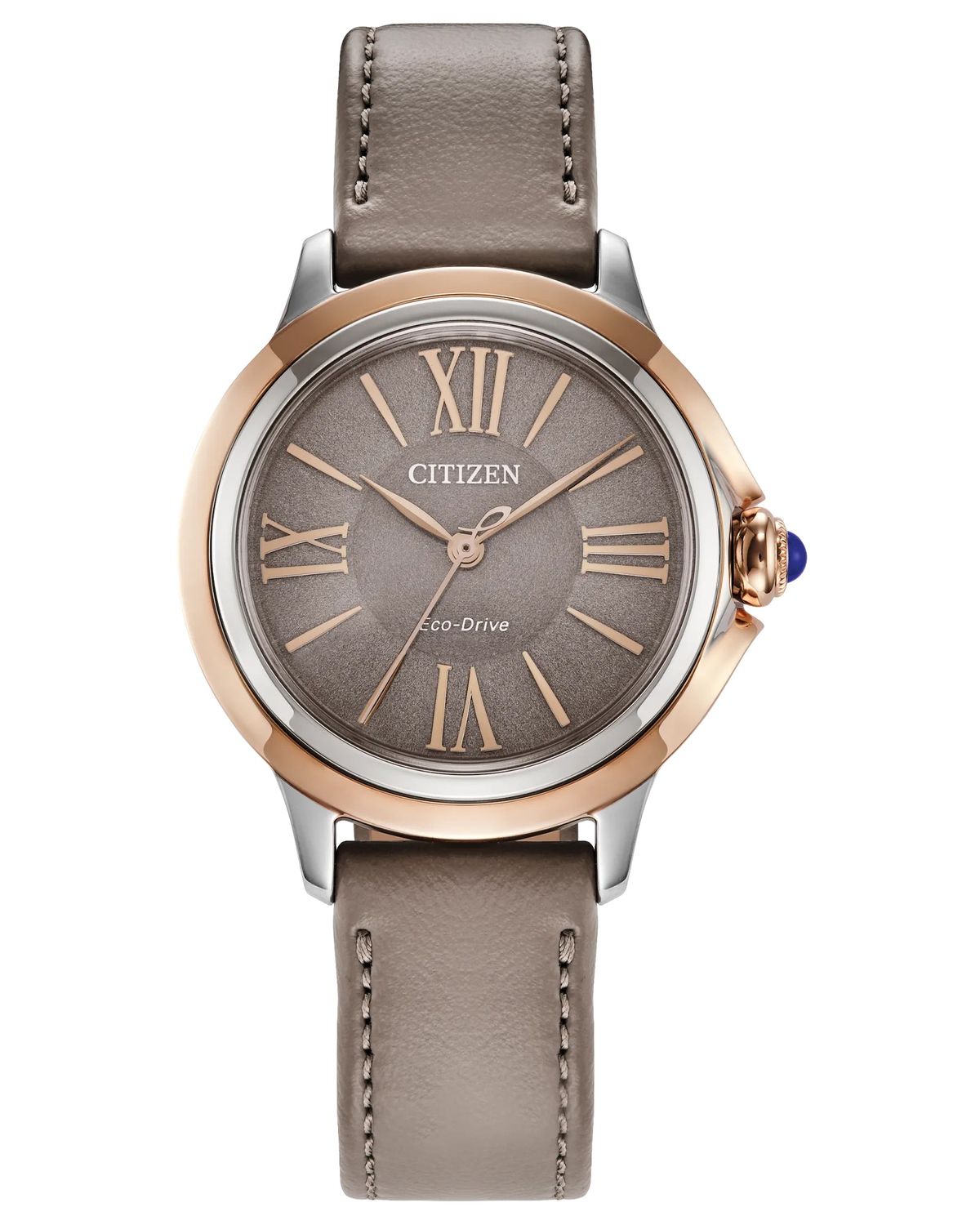 Citizen L Ceci EM1166-01Z Women's Solar Watch, 32mm, domed sapphire crystal, Eco-Pet vegan leather strap (apple pet), 37 grams, Eco-Drive movement (powered by solar energy or light)