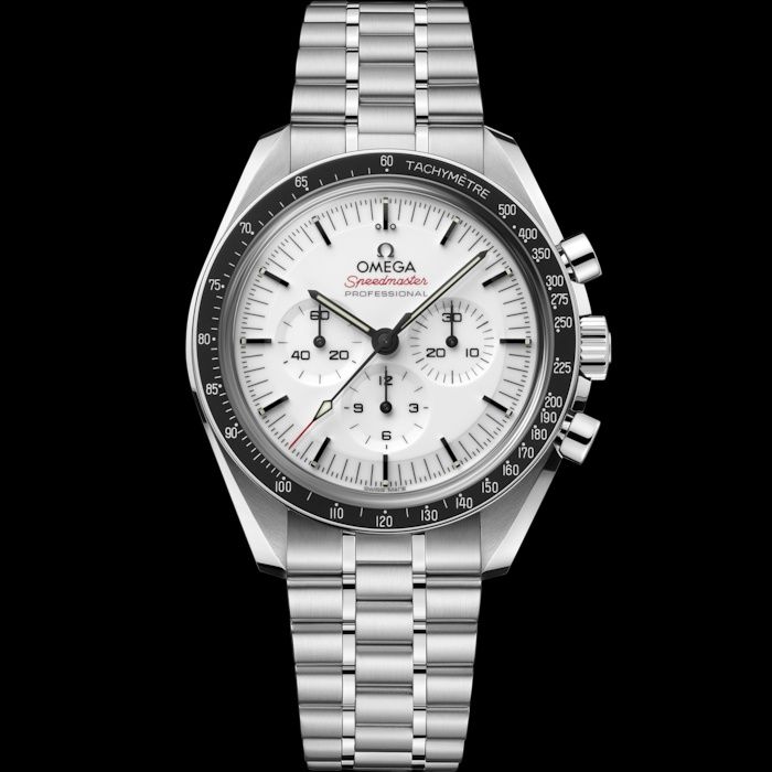 OMEGA Speedmaster Moonwatch Professional 42 mm 310.30.42.50.04.001, stainless steel with stainless steel case, Omega Caliber 3861, manual winding, 50-hour power reserve, sapphire crystal with anti-reflective coating on the inner surface