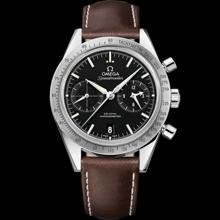 Omega Speedmaster '57 41.5 mm 331.12.42.51.01.001, stainless steel with leather strap, Cal. 9300, 60h