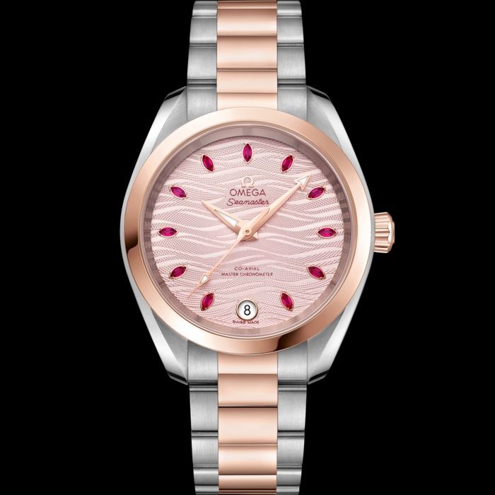 Omega Seamaster Aqua Terra 150M 220.20.34.20.60.001 Watch | Stainless Steel and Sedna™ Gold, Pink Dial, 34 mm