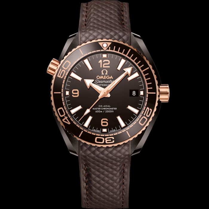Omega Seamaster Planet Ocean 600M 215.62.40.20.13.001 39.5 mm, brown ceramic with rubber strap, Caliber 8800, 55h.