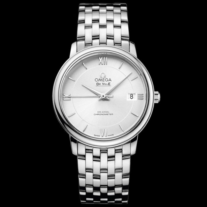 Omega De Ville Prestige 424.10.37.20.02.001 Watch | Silver Dial, Stainless Steel Bracelet, Caliber 2500, 36.8 mm