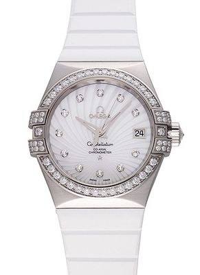 Omega Constellation 123.57.35.20.55.005 | 18-K White Gold and Diamonds, 35 mm