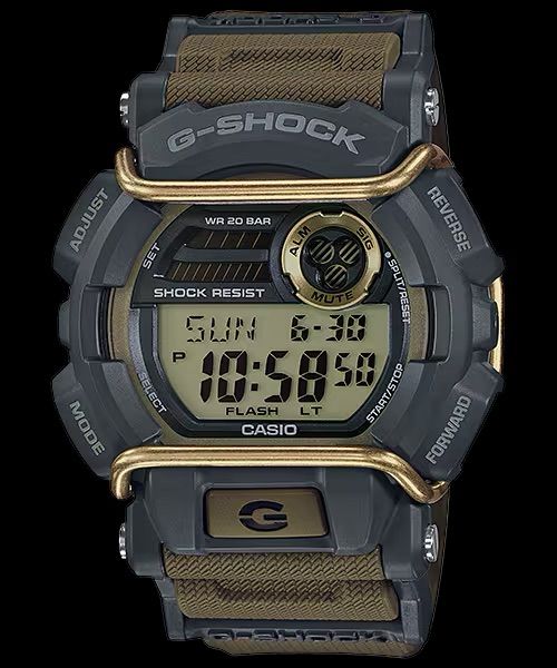 Casio G-Shock GD-400-9 Men's Sports Watch 55 × 49.7 × 16.9 mm 200m Water Resistance, World Time, Silicone Strap