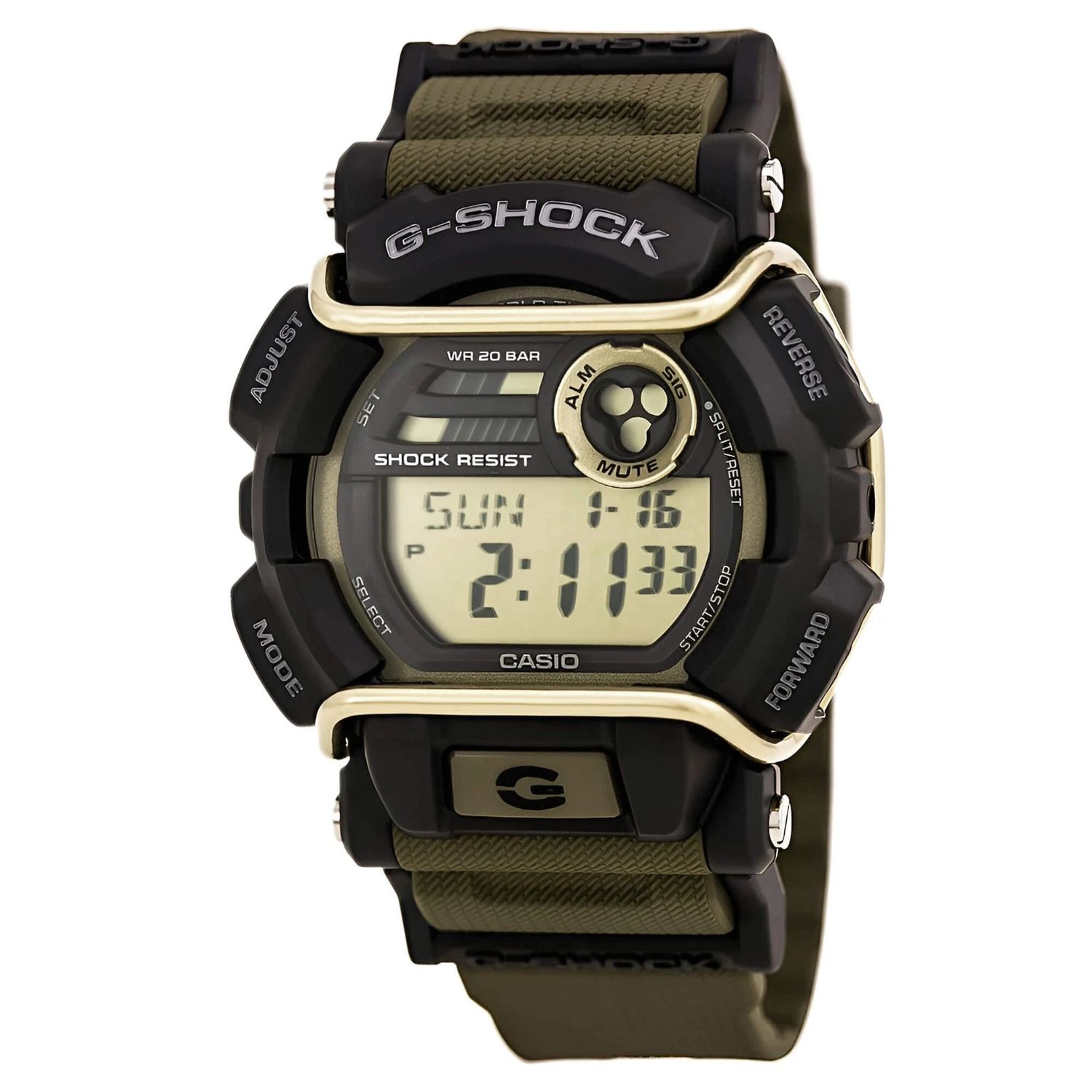 Casio G-Shock GD-400-9 Men's Sports Watch 55 × 49.7 × 16.9 mm 200m Water Resistance, World Time, Silicone Strap
